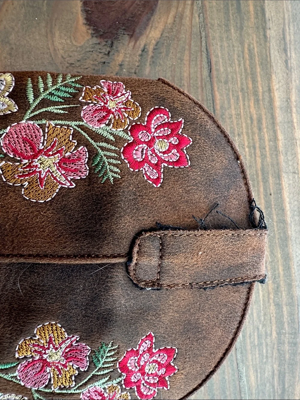 Roper Brown Kids Western Boots with Pink & Green Floral Embroidery